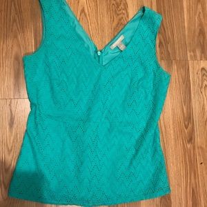 Banana Republic Sleeveless Blouse. Turquoise.